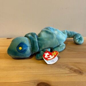 TY Beanie Babies Rainbow Chameleon Tie-Dye Lizard 1997